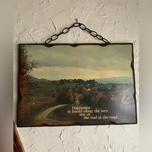 Vintage Wood Wall Art Landscape with Inspirational Quote 16x20